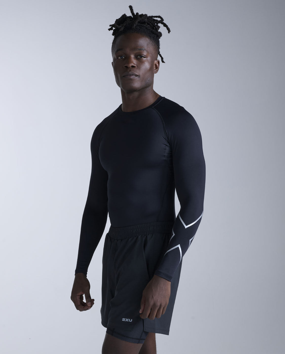 Core Compression Long Sleeve, Black/Silver