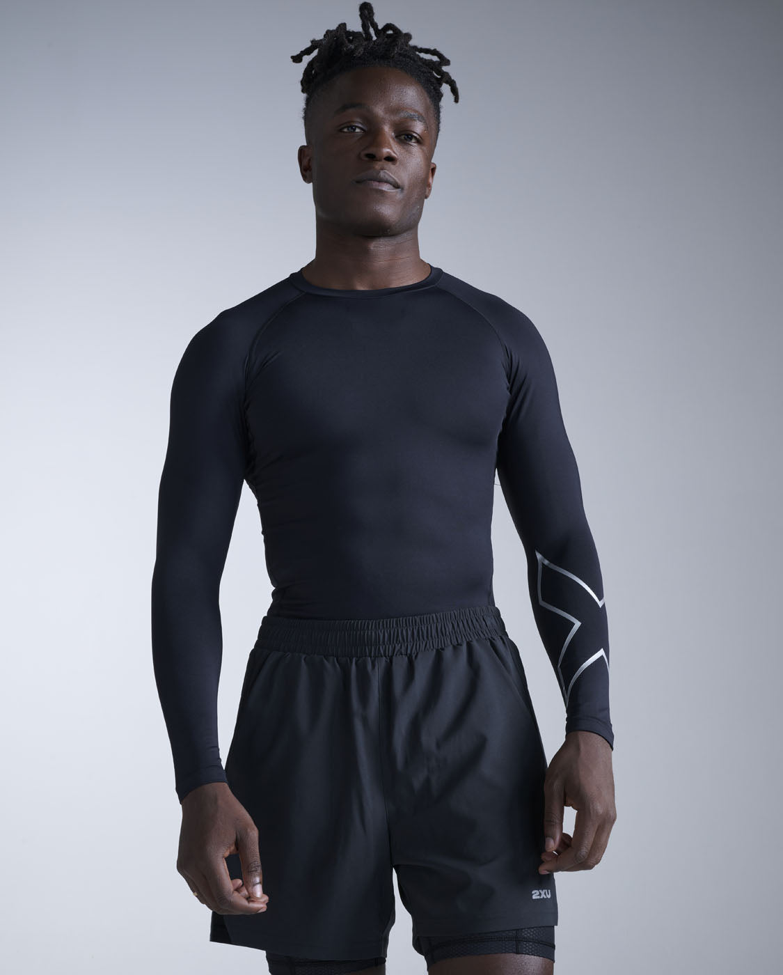 Core Compression Long Sleeve, Black/Silver