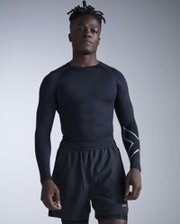 Core Compression Long Sleeve, Black/Silver