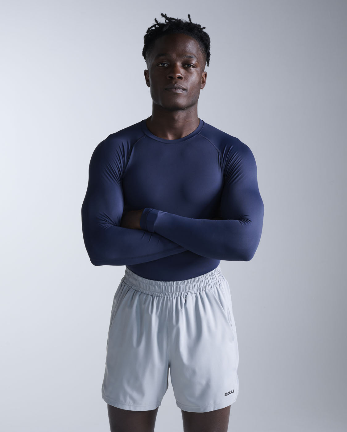 Core Compression Long Sleeve, Navy/Navy