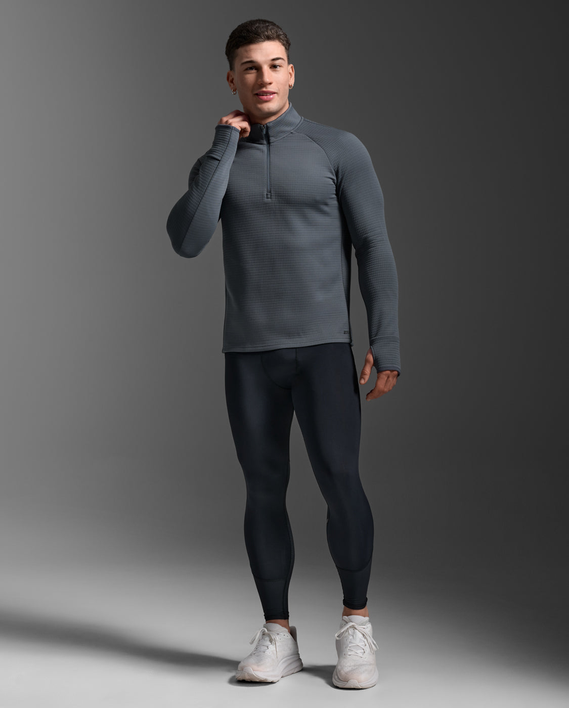 Ignition Haptic 1/4 Zip, Turbulence/Black Reflective