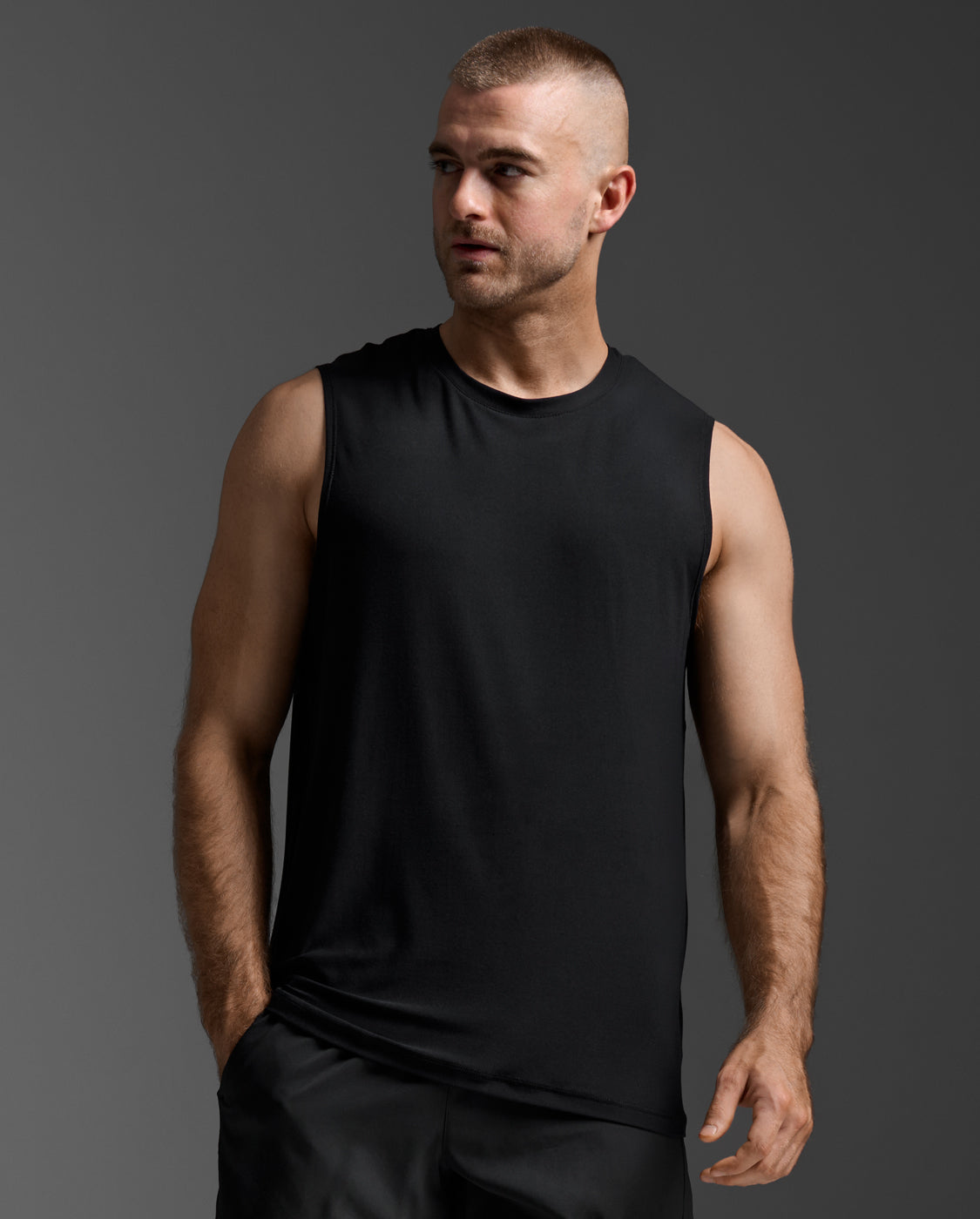 Signature Soft Jersey Tank, Black/Black