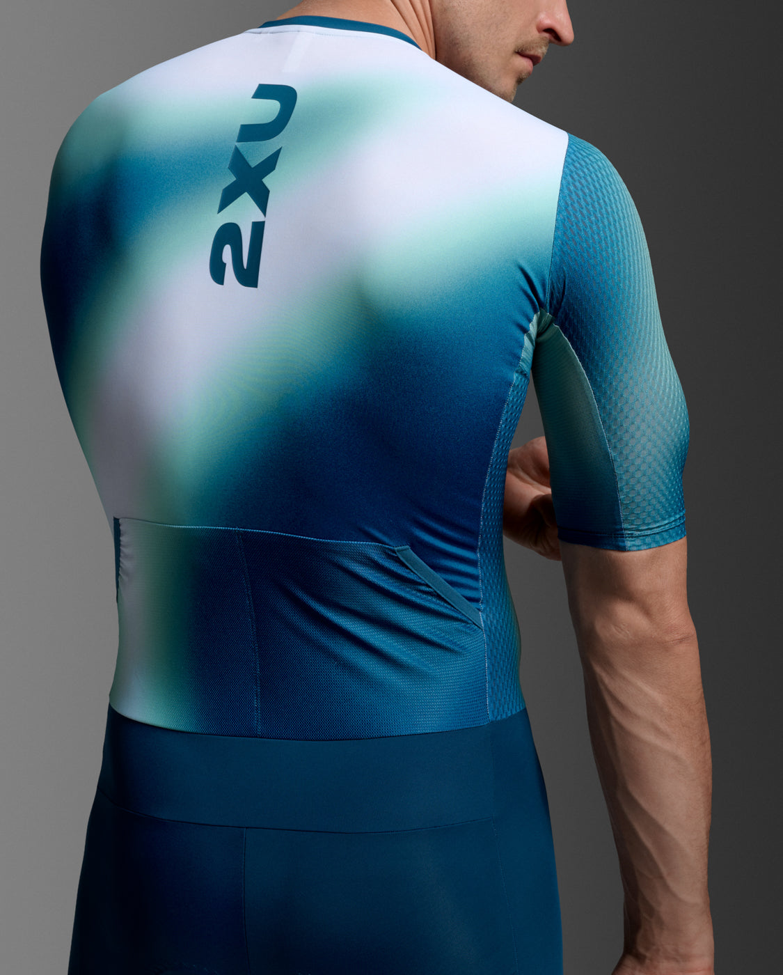 Aero Hex Sleeved Trisuit, Jelly Mint/Majol
