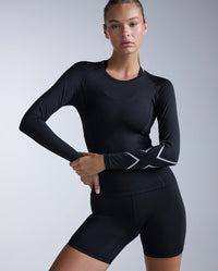 Core Compression Long Sleeve, Black/Silver