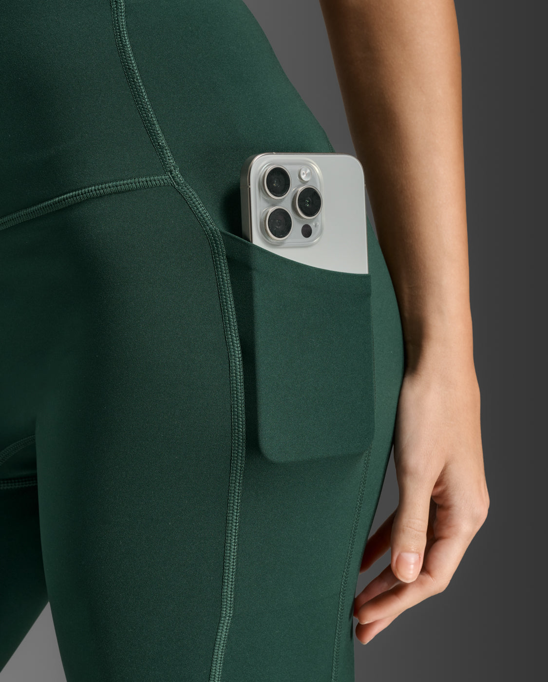 Form Stash Hi-Rise Compression Tights, Ever Green/Ever Green