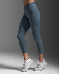 Form Stash Hi-Rise Compression 7/8 Tights, Dark Sage/Dark Sage