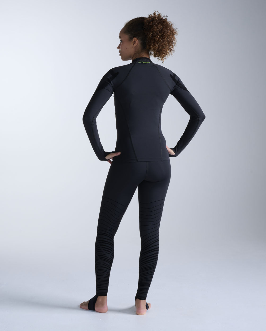 Recovery Fir Compression Top, Black/Nero