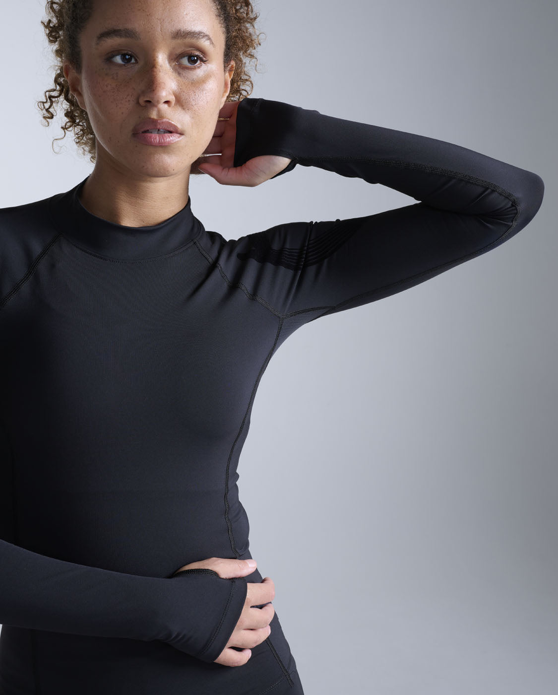 Recovery Fir Compression Top, Black/Nero