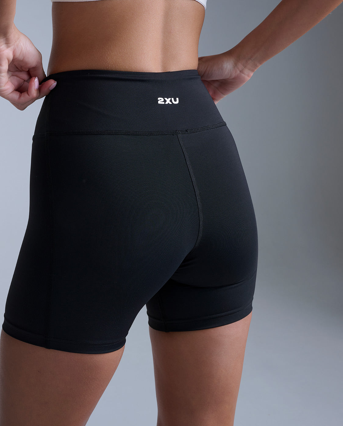Core Hi-Rise Compression Game Day 5 Inch Shorts, Black/Silver