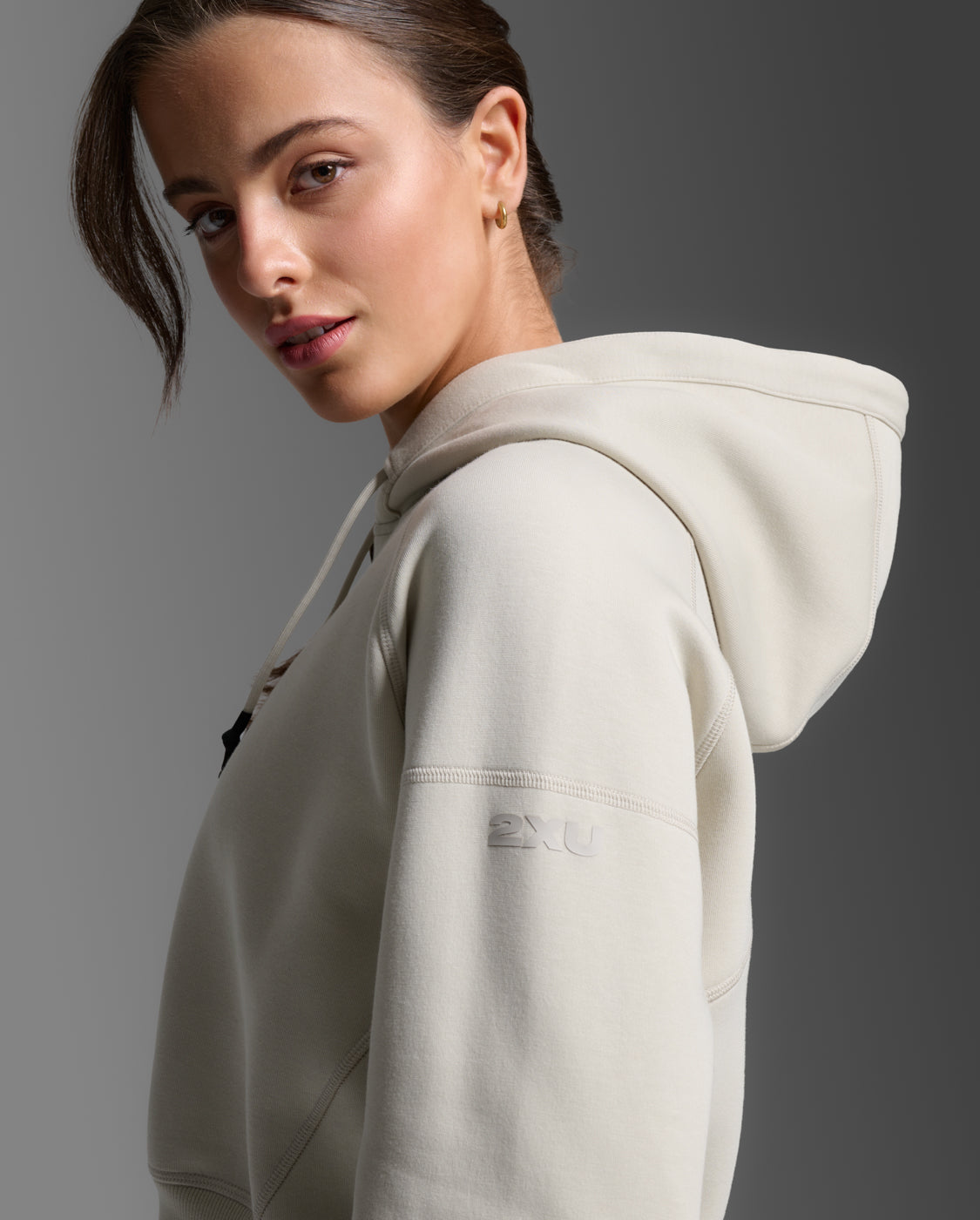 Form Smooth Spacer Crop Hoodie, Moon/Moon