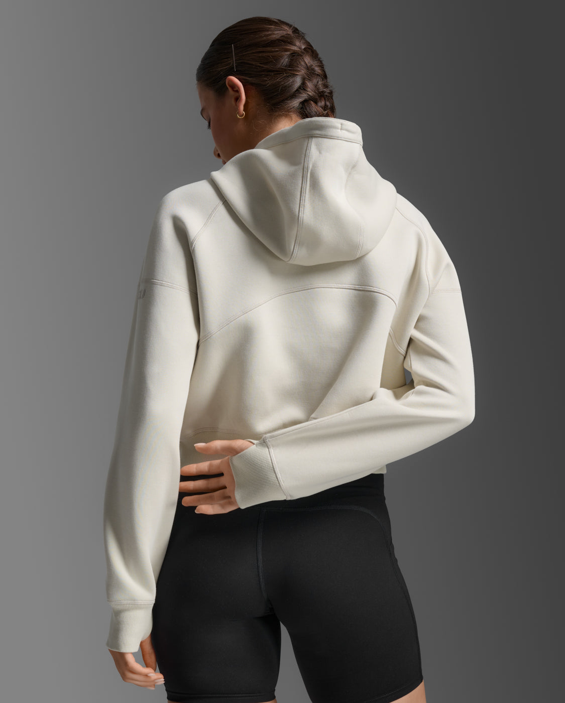 Form Smooth Spacer Crop Hoodie, Moon/Moon