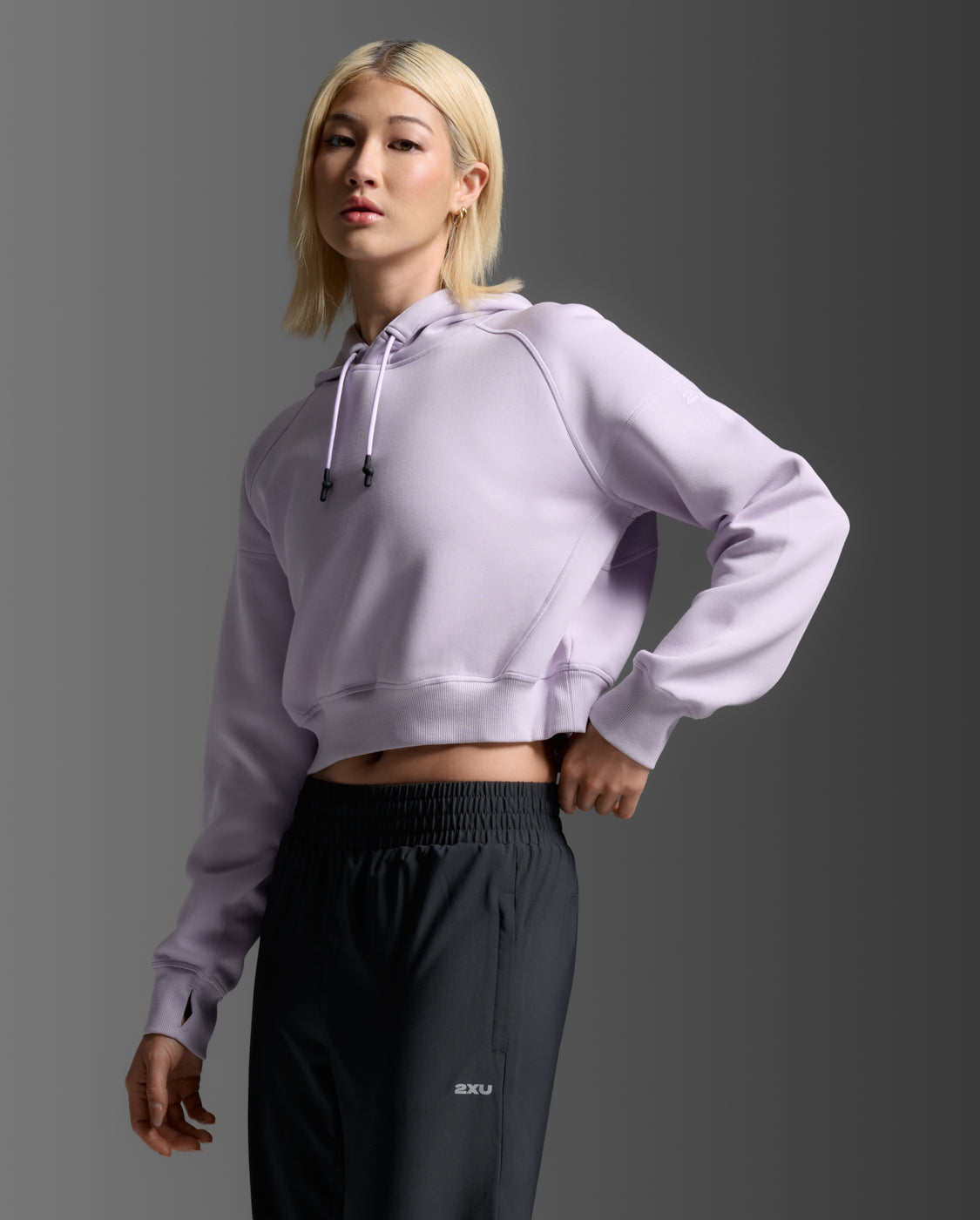 Form Smooth Spacer Crop Hoodie, Virtual Violet/Virtual Violet
