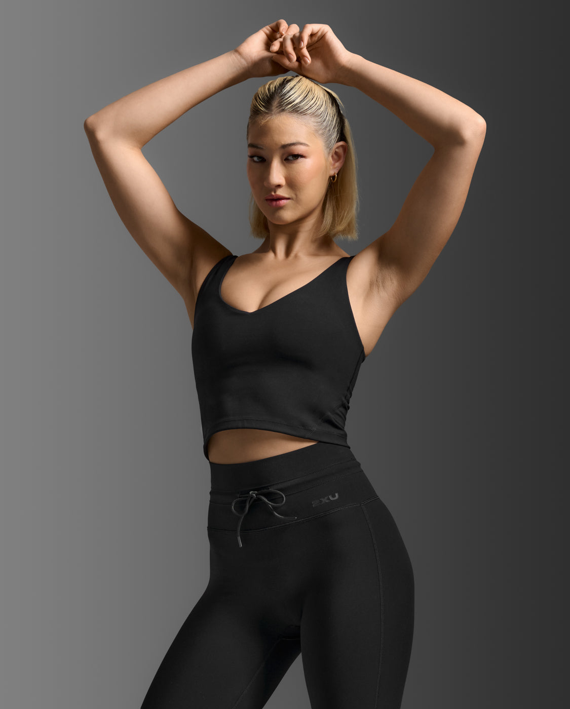 Fluid Longline Bra, Black/Black